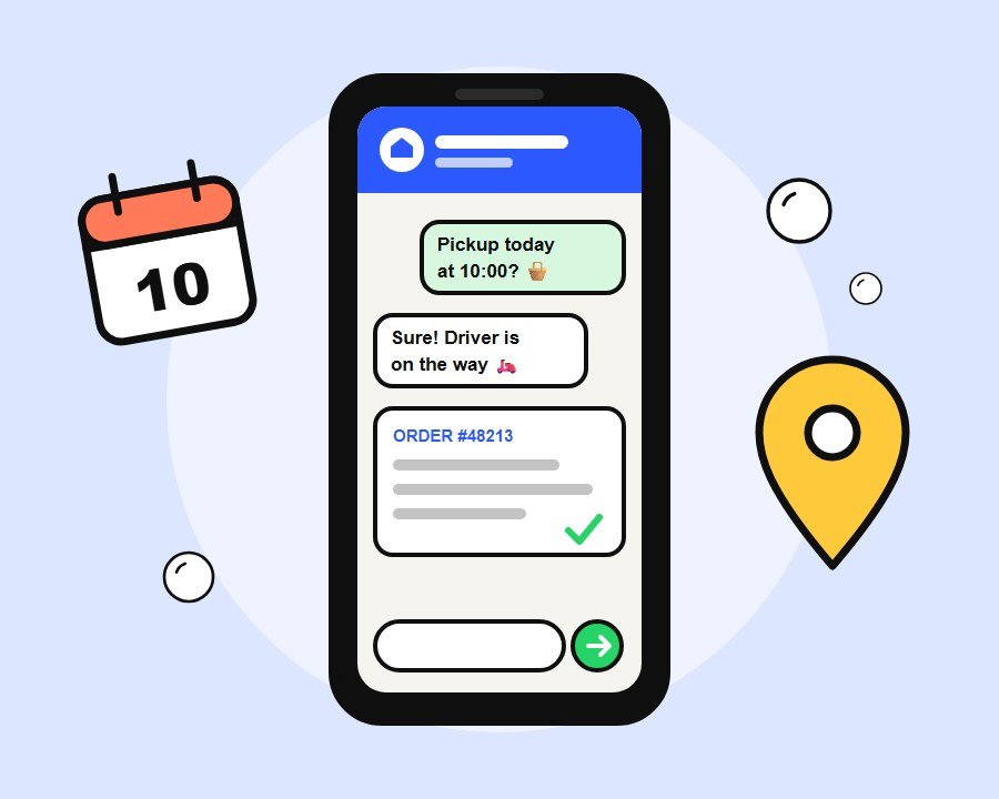 Booking a laundry pickup on WhatsApp